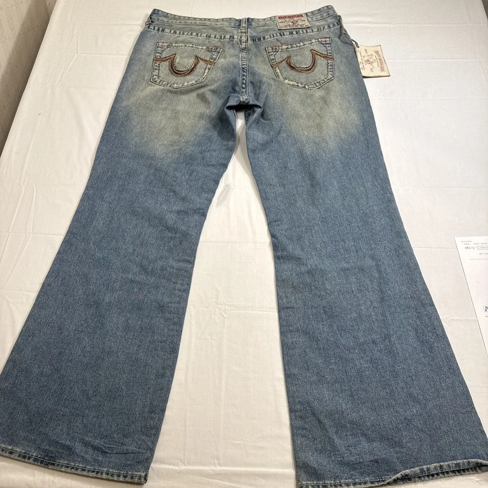 JEANS FLARE‎ True Religion MENS 40X34 BOBBY BIG T  Y2K Grunge Big Stitch